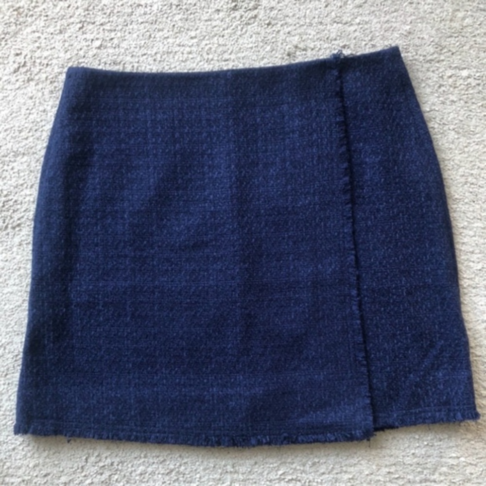 RW&CO. Navy Blue Tweed Mini Skirt